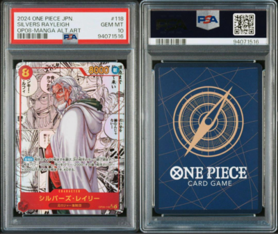 PSA10 One Piece Card Game Japanese Silvers Rayleigh Manga Art