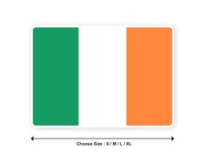 Sticker flag IRELAND Irish 3,9    S -11    XL decal white border
