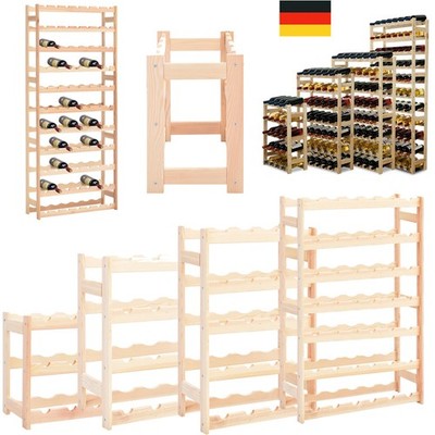 Weinregal für 12 bis 77 Flaschen Flaschenregal Flaschenständer Kiefer Holz DE