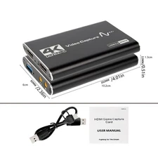 4K Video Capture Card Zero Lag Loop Out HDMI USB 3.0 Device HD 1080P 60 Hz