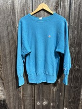 Vintage Made In USA Rare Teal Champion Reverse Weave Sweatshirt Medium 90s