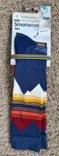 NWT Smartwool Merino Wool OTC Ski Socks Made In USA Blue Womens Small Irregular