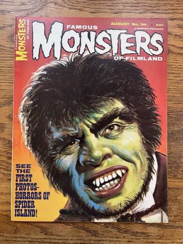 FAMOUS MONSTERS of Filmland Magazine.  No. 34 book  First Spider Island FN+