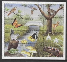 DOMINICA 1999 FLORA AND FAUNA SHEET OF 12 MNH (few marks on gum) SG 2679a (G33)
