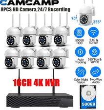 8 sztuk kamer PTZ i bezprzewodowych kamer bezpieczeństwa Wi-Fi Zestaw System Zewnętrzny 16CH 4K NVR