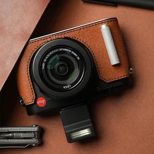 Genuine Leather Camera Bag Case Protect Cover Half Base For Leica D-lux8 Dlux8