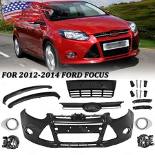 Complete Front Bumper Cover W/ Grille & Fog Lights Assembly for 2012-2014 FOCUS