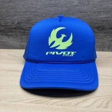 Pivot Cycles Hat Cap Snap Back Mens Blue Trucker Mesh Phoenix Cycling Logo