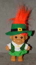 Troll Doll 4 1/2" Russ St Pattrick Day Fighting Irish Girl