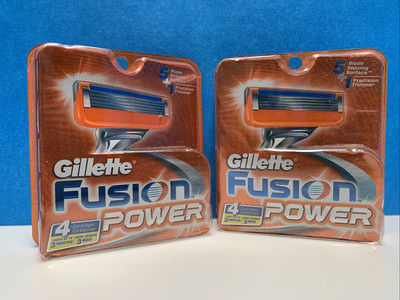 2 Packs Gillette Fusion5 Power Razor Blades - Pack of 4 EA (8 Total)