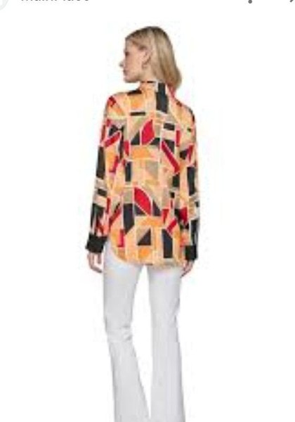 Women Vintage Shirt Black Silk 38 / M / 46