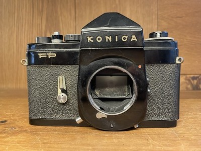 *Rare Black : Sold As-is For Parts* Konica FP Film Camera Body Only From Japan