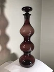 VINTAGE BLENKO GLASS DECANTER 5426-s  GURGLE WAYNE HUSTED AMETHYST 15.5"