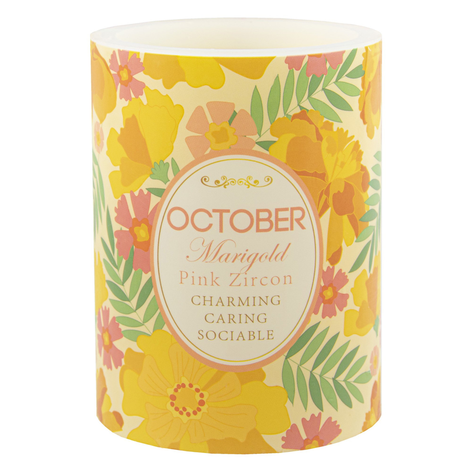 Октябрь Месяц рождения Беспламенная свеча-столб на батарейках 4 x 3 2290₽