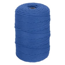 3mm x 328 Yard Deep Blue Natural Cotton Macrame Rope, Single Strands