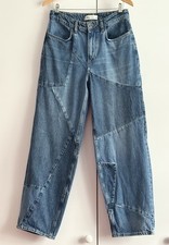Zara Patchwork Denim Wide Leg Slouchy Jeans UK10-12/L28” VGC