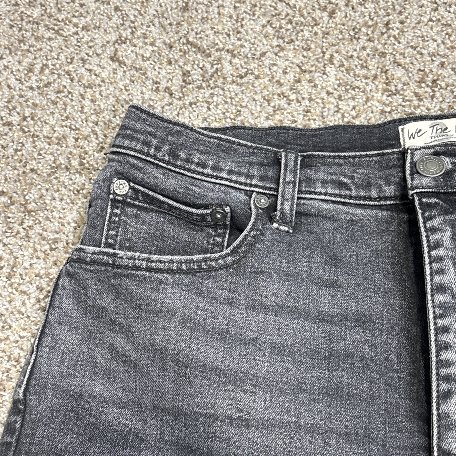 WE THE FREE High Rise Curvy Bell Bottom Jeans 32 Faded Black Fits 31 X 29.5 - View 3