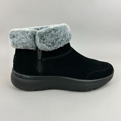 Skechers Stiefel Gr. UK6 Weite Passform Schwarz Wildleder On-The-GO Zugabe Winter Schnee Schuhe