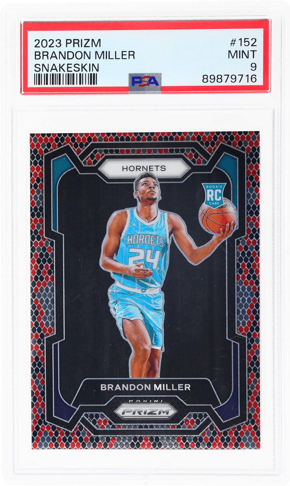 2023 Panini Prizm Brandon Miller Snakeskin Prizm #152 PSA 9