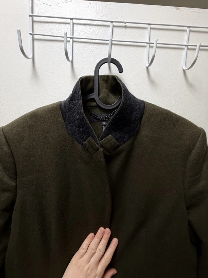 Rag and Bone Slade Blazer Japanese Wool Army Green Wool Women's  size  12 NWOT - Image 3 of 4