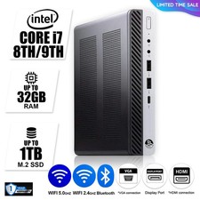 HP Mini Desktop Computer PC, Up to i7 8th 32GB RAM 1TB SSD, Windows 11, WiFi BT