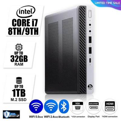 HP Mini Desktop Computer PC, Up to i7 8th 32GB RAM 1TB SSD, Windows 11, WiFi BT
