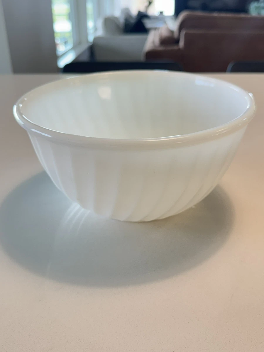 Fire King White Swirl Mixing Bowl for sale | eBay
