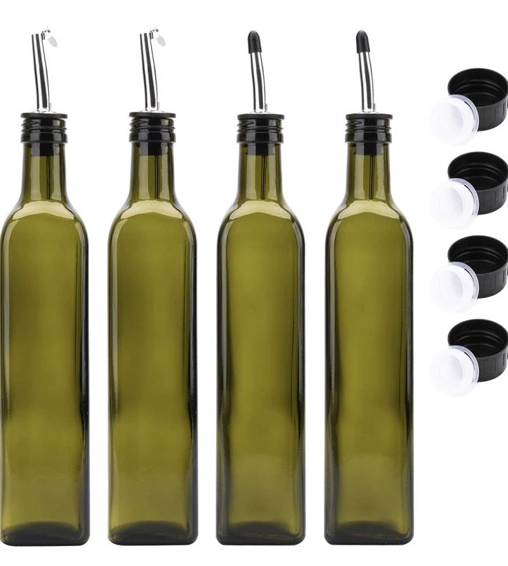 Oil Dispenser Glass Bottle Vinegar Olive Oil Set Of 4 - 500ml