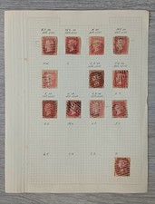 Francobolli Regina Vittoria QV One Penny Rosso x12 Usati Francobolli