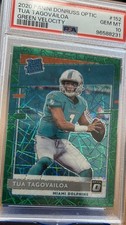 2020 Panini Optic RC Tua Tagovailoa Green Velocity Gem 10 Miami