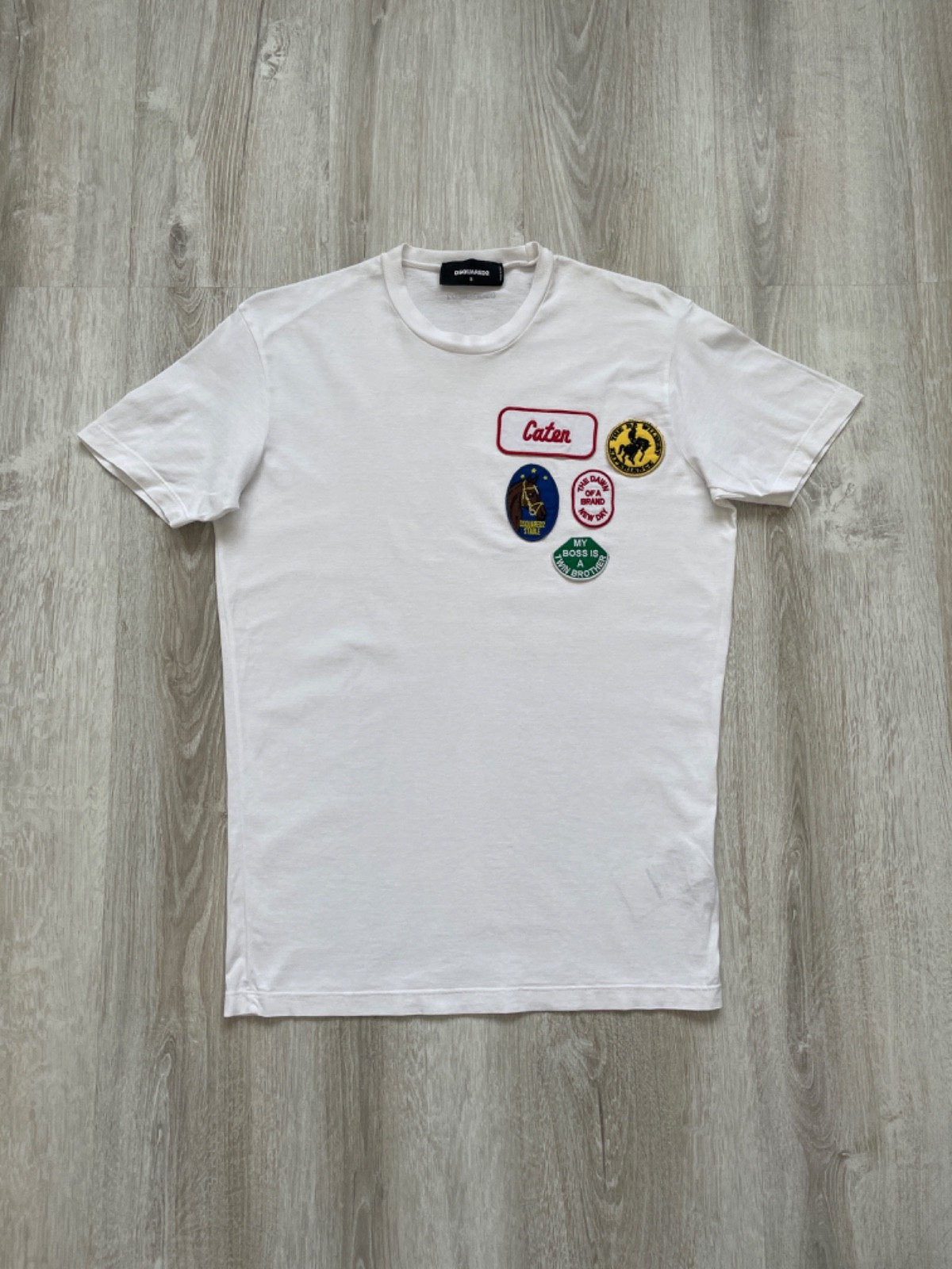 Dsquared2 White Multi Patch Embroidered Logo T-Sh… - image 1