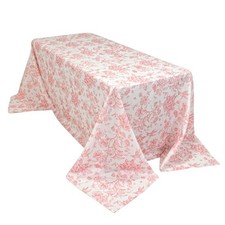 90" x 132" French Toile Pattern Polyester Rectangular Tablecloth Wedding Party