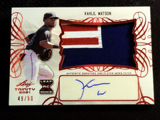 2021 Leaf Trinity PLAYER WORN JERSEY / PATCH ROOKIE AUTO Kahlil Watson 49/50