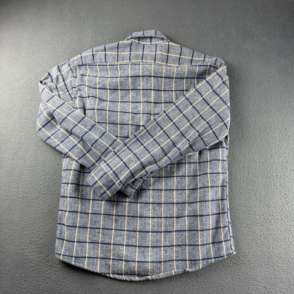 Fieldmaster Shirt Men’s M Blue Vintage 90s 80s Plaid Flannel Sears Outdoor Work - Image 3 of 4