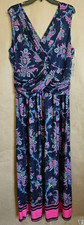 ELIZA J WOMENS NWTS DRESS SLEEVELESS, LONG, RUCHED WAIST MULTICOLOR SZ 16W #4398