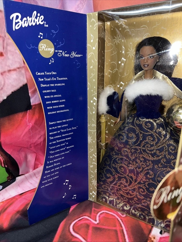 New In Box - 2001 Barbie Ring in the New Year African American Mattel 52743 - Image 4 of 4