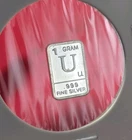 Letter "U" - 1 Gram .999 Fine Pure Silver Bullion Mini Square Bar Ingot Coin