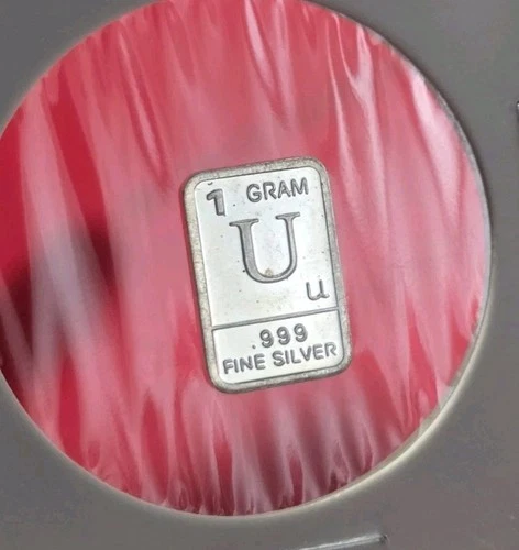 Letter "U" - 1 Gram .999 Fine Pure Silver Bullion Mini Square Bar Ingot Coin