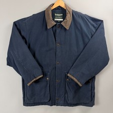 Timberland M's XL Vintage 1999 Canvas Leather Field Jacket Insulated Barn Coat