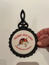 PHILMONT SCOUT RANCH Cimarron, NM trivet cast iron + ceramic