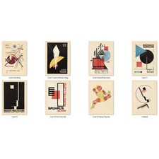 Set of eight postcards with Bauhaus 1923 Exhibition poster designs