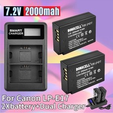 2X LP-E17 Battery and LCD Dual Charger for Canon EOS R50 R8 RP R10,Rebel SL3