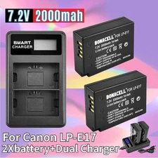 2X LP-E17 Battery and LCD Dual Charger for Canon EOS R50 R8 RP R10,Rebel SL3