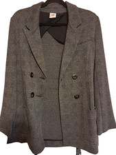 Cabi Womens Jacket Size Small Gray Bond Plaid Stretch Double Breasted Blazer