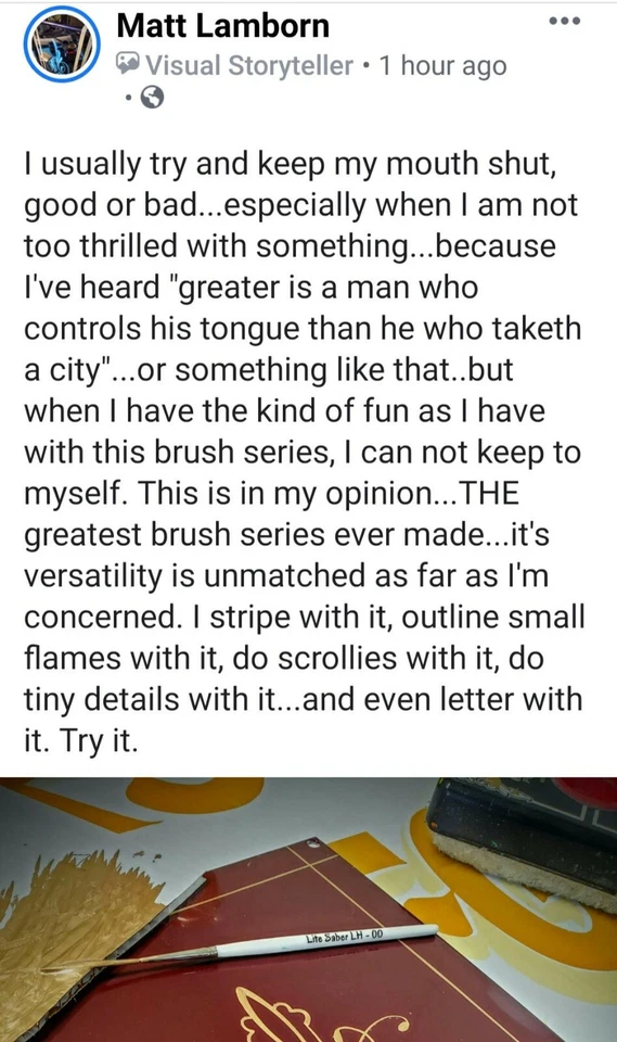 Professional *PREMIUM* Scrolling & Pinstriping 5 BRUSH SET w/ Long Handle Foto 4 de 4