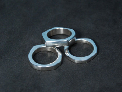 Gucci Sterling Silver 925 Hex Nut Bolt Ring US Size 6.75