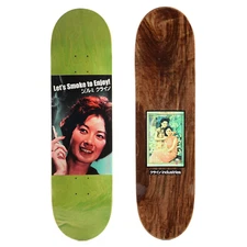 JK Industries Let's Smoke to Enjoy 8.475" Hand Screened Green / Brown Stain Deck