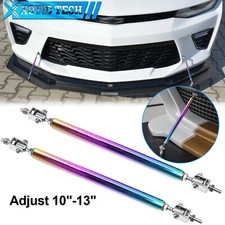 2x 10-13‘' NEO Chrome Adjust Bumper Splitter Diffuser Strut Rod Tie Support Bar