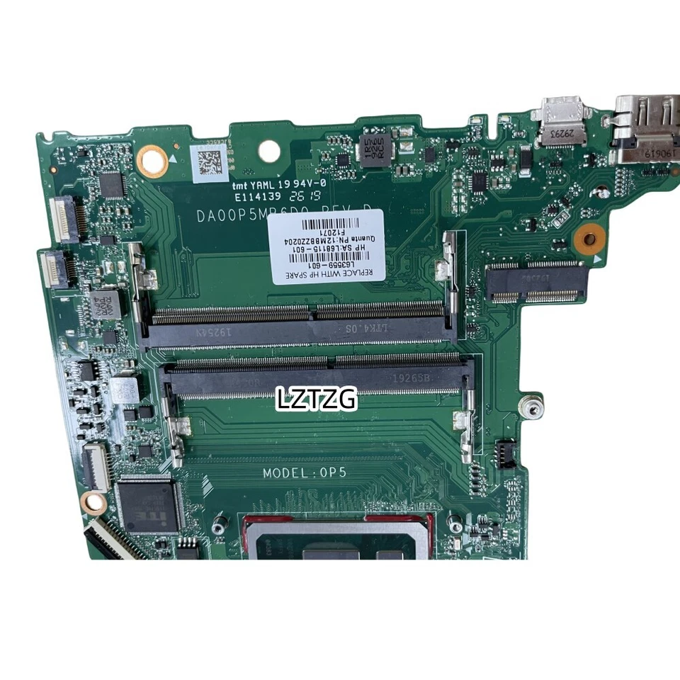 DA00P5MB6D0 For HP 15-DY 15T-DY 0013DX Laptop Motherboard I5-8265U L63559-601 - Image 2 of 4