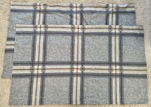 NEW Cuddl Duds Gray White Plaid Cotton Flannel Pillowcase KING Shams Set of 2 - Picture 1 of 2